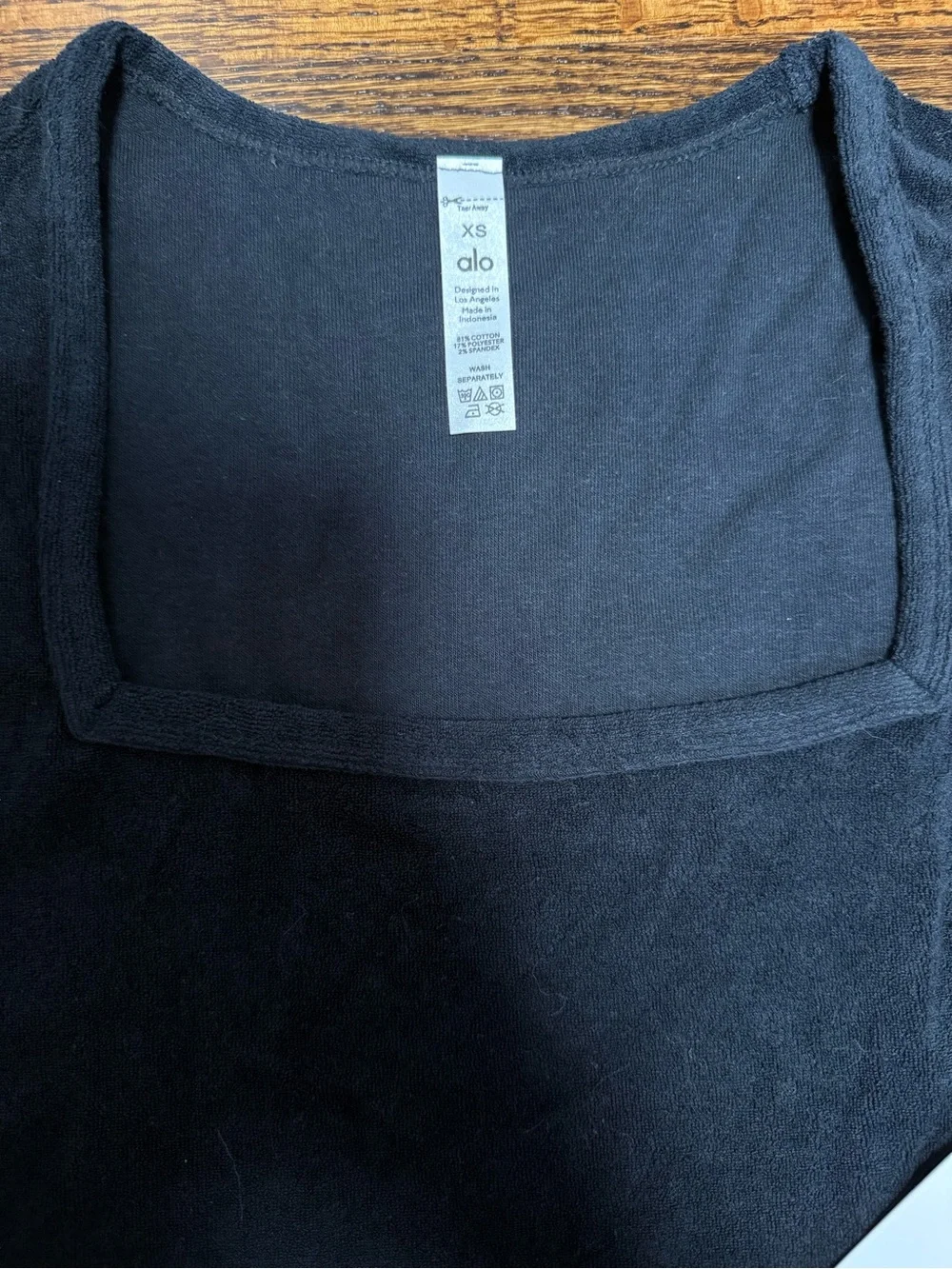 ALO Yoga Black Square Neck Crop Top